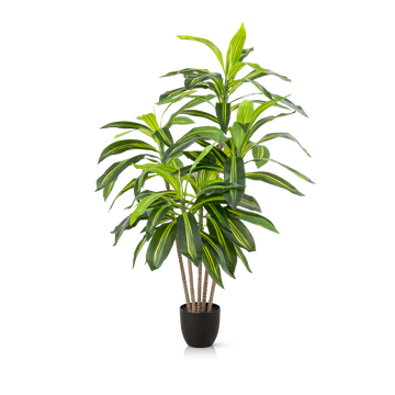 Künstlicher Drachenbaum mit naturgetreuen Blättern in modernem Wohnraum