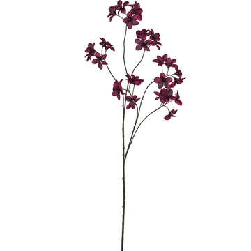Künstlicher Zweig mit zahlreichen dunkelvioletten Blüten – dekorative Kunstpflanze für moderne Arrangements