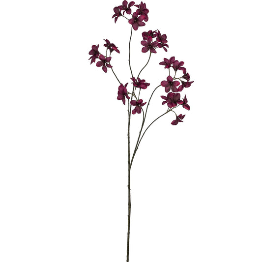 Künstlicher Zweig mit zahlreichen dunkelvioletten Blüten – dekorative Kunstpflanze für moderne Arrangements