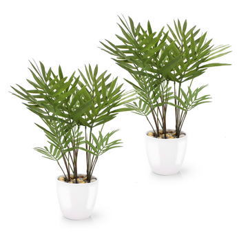 Künstliche Areca Palme im weißen Keramiktopf, 25 cm hoch