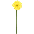 Künstliche gelbe Gerbera auf Stiel – naturgetreue Kunstblume mit leuchtender Farbe für frühlingshafte Dekorationen.