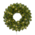 Künstlicher Weihnachtskranz mit warmweißer LED-Lichterkette – stimmungsvolle Beleuchtung für festliche Dekoration