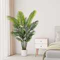 Buschige künstliche Areca-Palme mit dünnen, dicht stehenden Stämmen