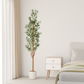 Kunstpflanze Olivenbaum Negra als mediterrane Raumdekoration im Wohnzimmer