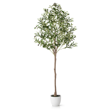 Künstlicher Olivenbaum in voller Größe mit naturgetreuen Blättern und Oliven