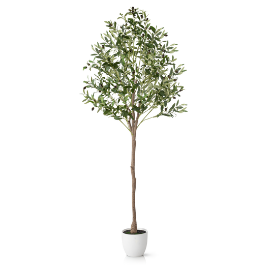 Künstlicher Olivenbaum in voller Größe mit naturgetreuen Blättern und Oliven