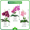 Kunstpflanzen-Set aus drei Orchideen auf einem Regal arrangiert