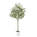 Detailansicht der naturgetreuen Olivenblätter und Früchte