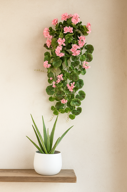 Geranienhänger, ca. 80cm, rosa, UV-beständig