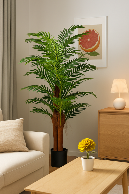 Areca Palme mit Cocosstamm ca. 160cm, im Kunststofftopf 19x16cm