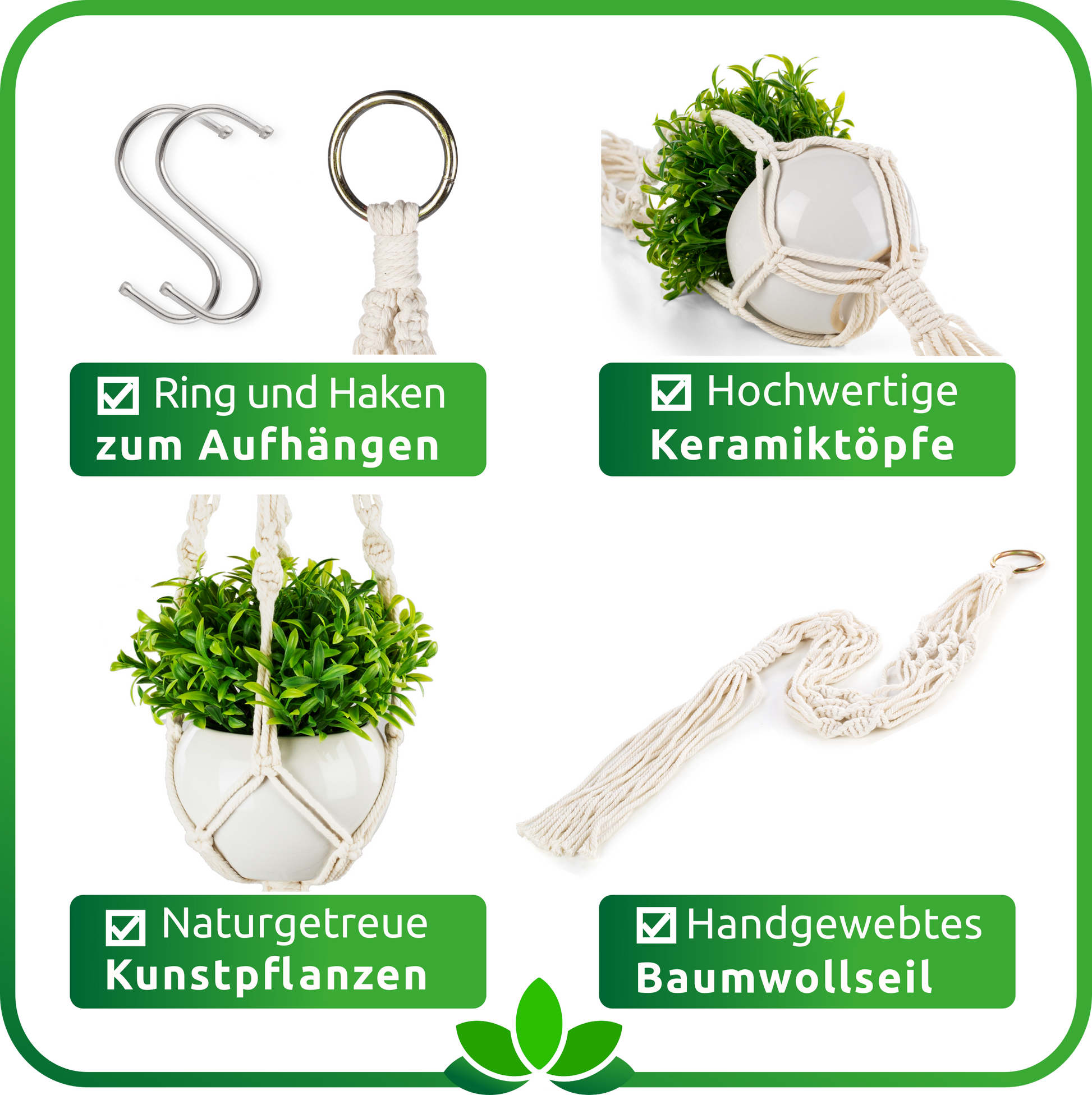 Stilvolle Makramee Blumenampel als moderne Wohnungsdekoration ohne Pflegeaufwand