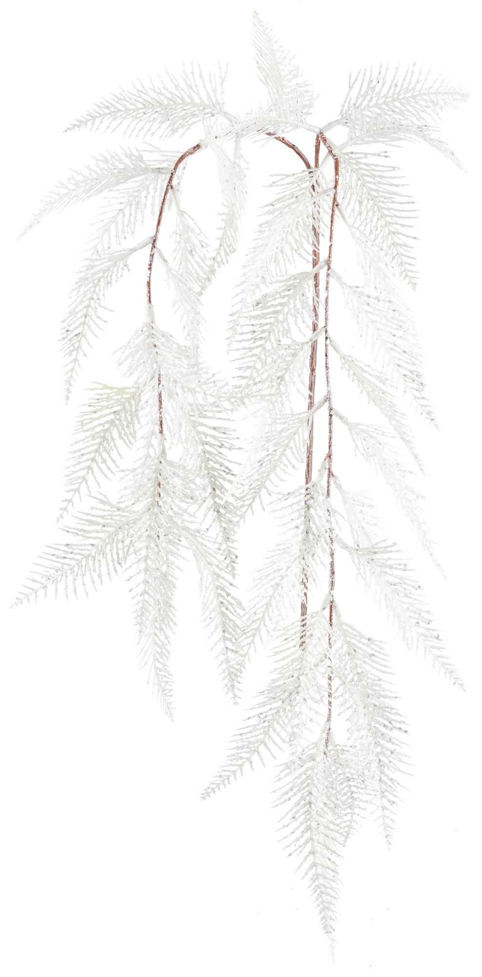 Naturweiß gefärbter Farnzweig mit feinen, detailreichen Blättern – stilvolle künstliche Pflanze für festliche und zeitlose Dekorationen.