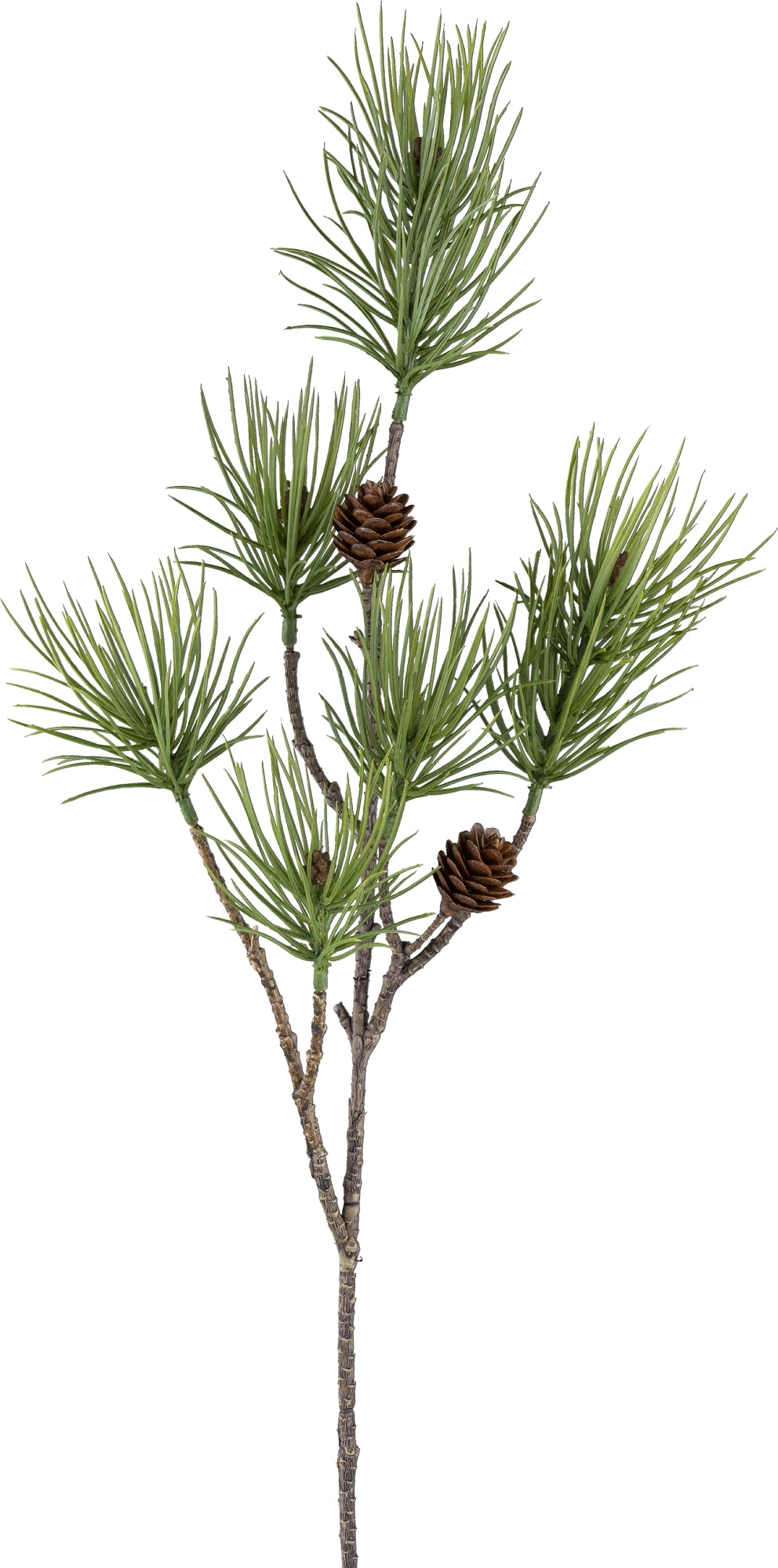 Detailreicher künstlicher Kiefernzweig mit echten Zapfen – realistischer Kunstzweig für winterliche und weihnachtliche Deko