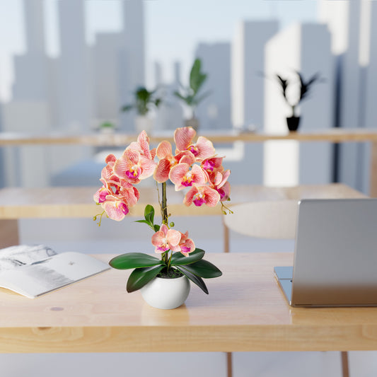 Detailaufnahme der Blütenblätter der künstlichen Orchidee