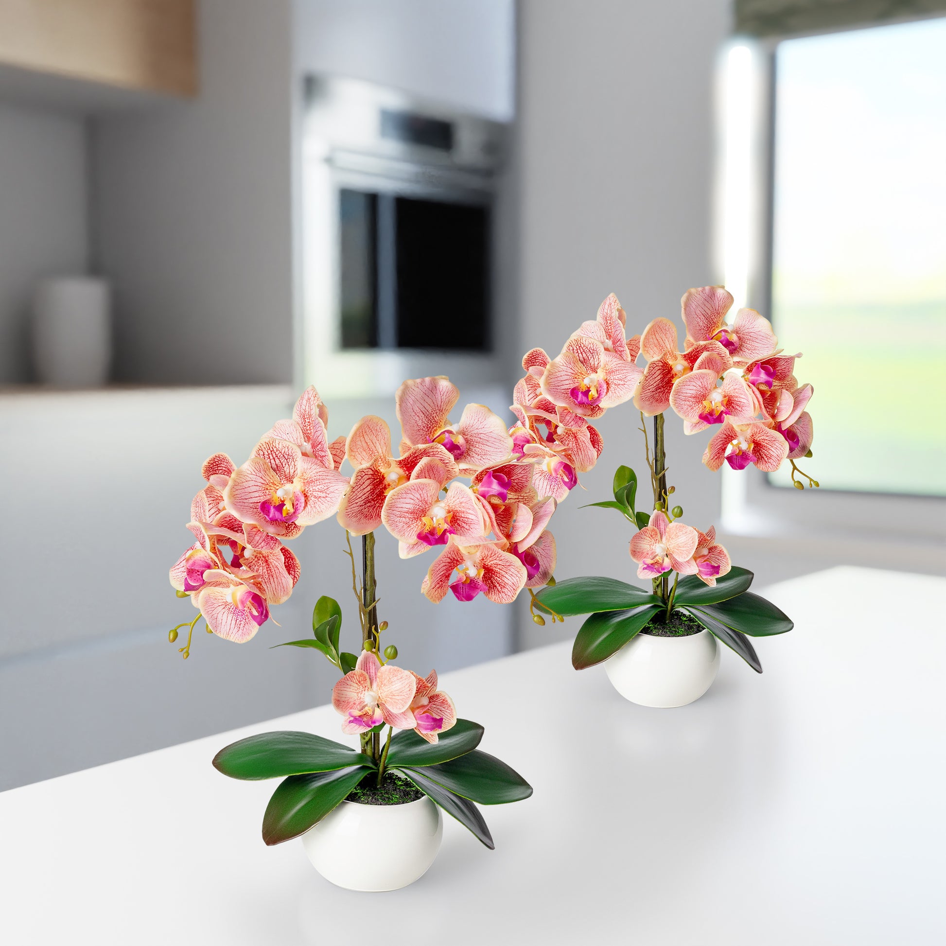 Zwei Deko-Orchideen im Set, perfekt als Badezimmer Dekoration