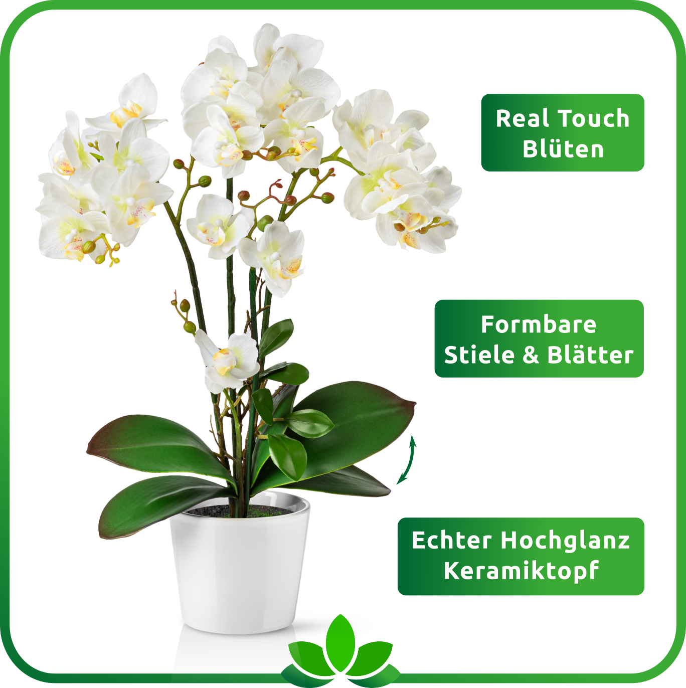 Künstliche Orchidee als stilvolle Fensterbank-Dekoration