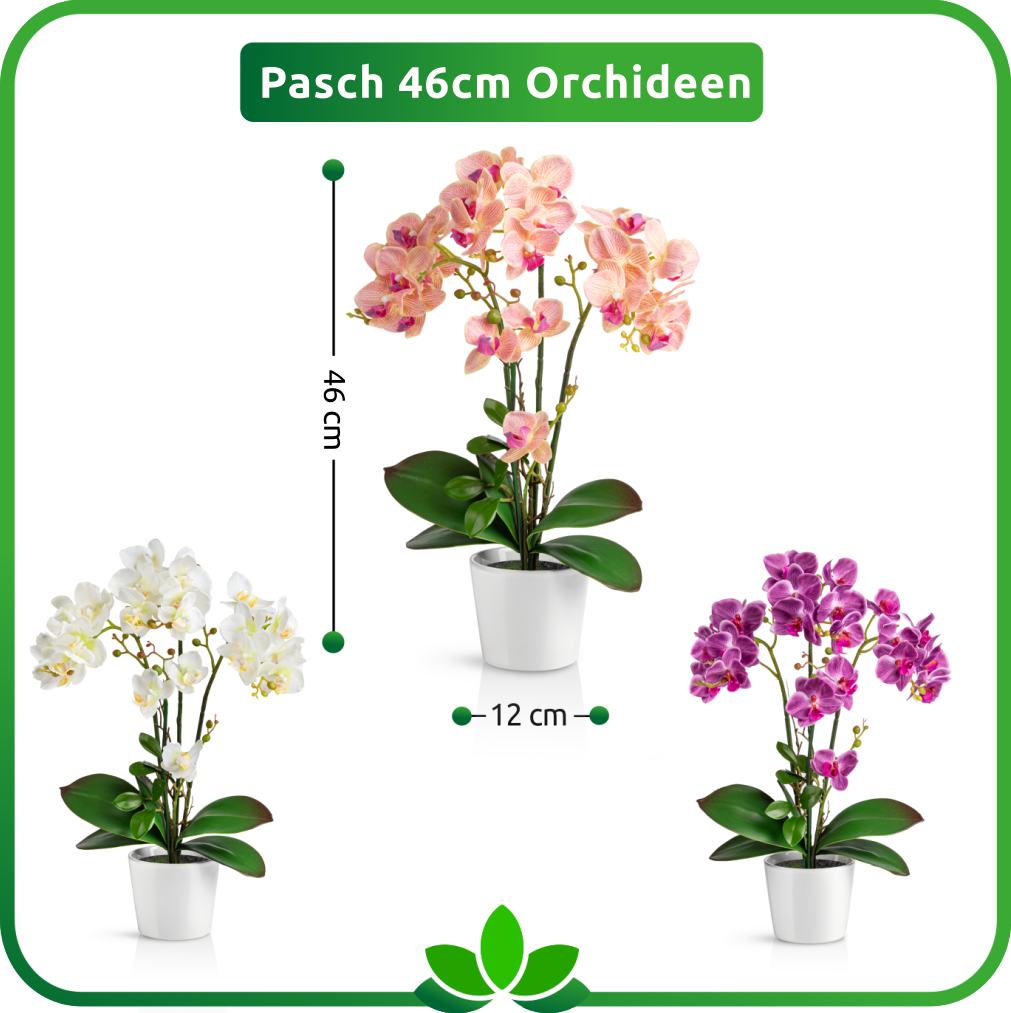 Nahaufnahme der hochwertigen künstlichen Orchideenblüten