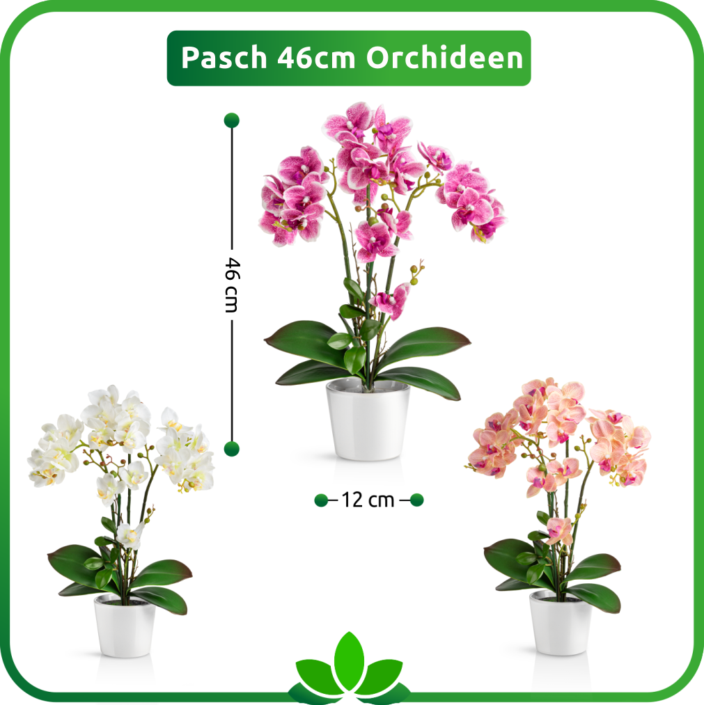 Edler Hochglanz-Keramiktopf mit künstlicher Orchidee, modern und natürlich