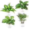 Tropische künstliche Areca-Palme in weißem Keramiktopf, 25 cm