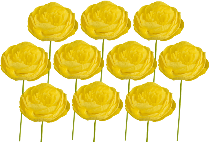 Gelber Papierblumenstrauß in weißer Vase – stilvolle blumen deko und frühlingshafte Raumgestaltung