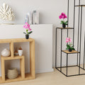 Dekoratives Kunstblumen-Set mit roséfarbigen Orchideen und Keramiktöpfen