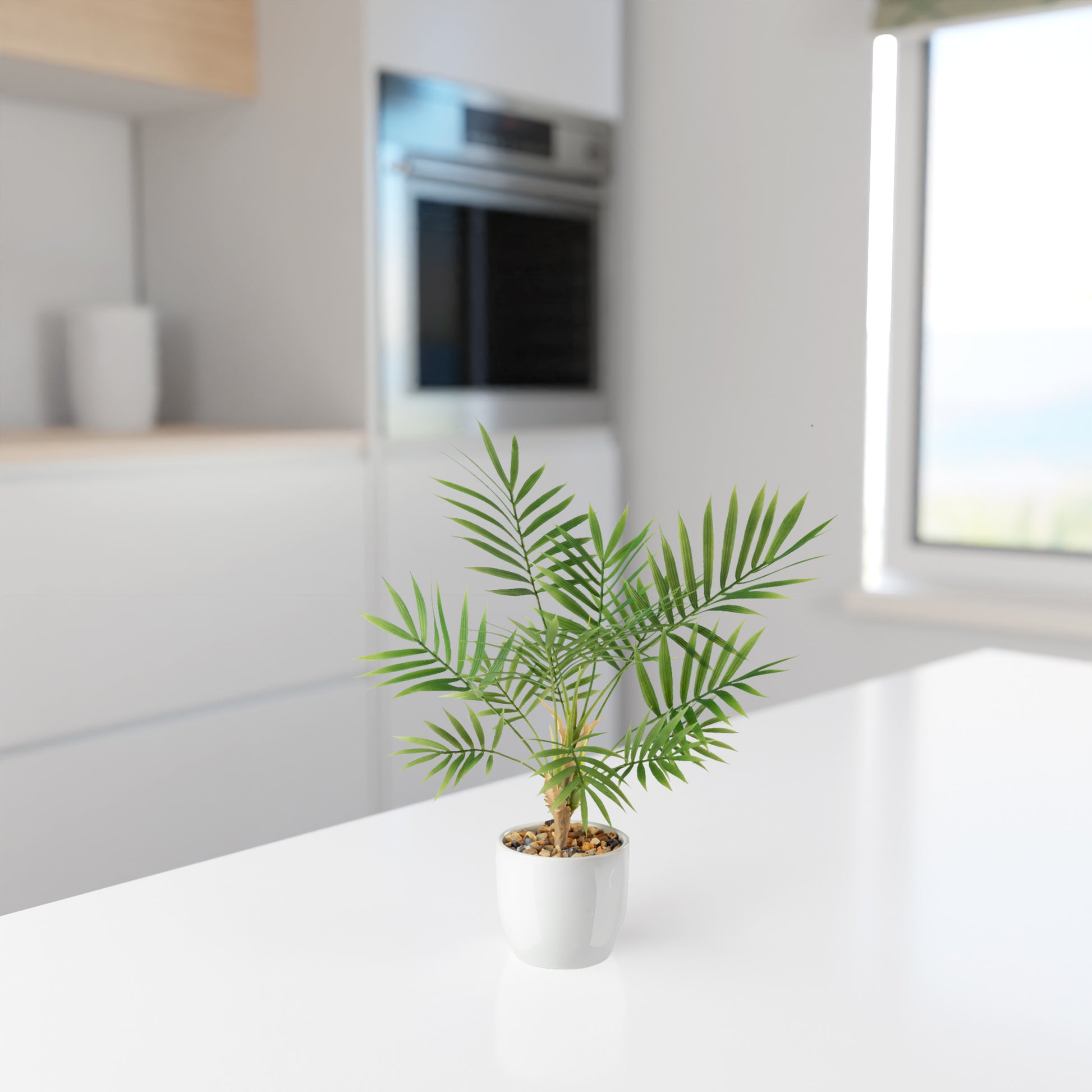 Pflegeleichte Areca Kunstpflanze als stilvolle Dekoration im Wohnraum