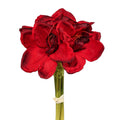 Künstliche Amaryllis in kräftigem Rot mit realistischem Stiel – edle Blüte für weihnachtliche und winterliche Dekorationen.