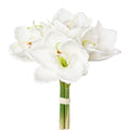 Künstliche Amaryllis in elegantem Weiß mit realistischen Blüten und Stielen – stilvolle Dekoblume für festliche Winter- und Weihnachtsarrangements.