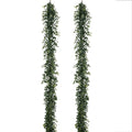 Zwei künstliche Eukalyptus-Girlanden in graugrün, jeweils 180 cm lang, ideal für Dekorationen.